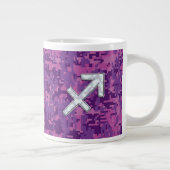 Moeder van Pearl Sagittarius Symbol Fuchsia Camo Grote Koffiekop (Rechts)