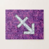 Moeder van Pearl Sagittarius Symbol Fuchsia Camo Legpuzzel (Horizontaal)
