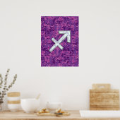Moeder van Pearl Sagittarius Symbol Fuchsia Camo Poster (Keuken)