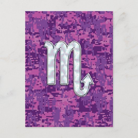 Moeder van Pearl Scorpio Zodiac Pink Digital Camo Briefkaart (Voorkant)