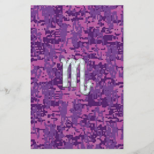 Moeder van Pearl Scorpio Zodiac Pink Digital Camo Briefpapier
