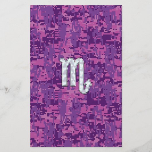 Moeder van Pearl Scorpio Zodiac Pink Digital Camo Briefpapier (Voorkant)