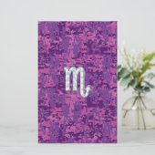 Moeder van Pearl Scorpio Zodiac Pink Digital Camo Briefpapier (Staand voorkant)