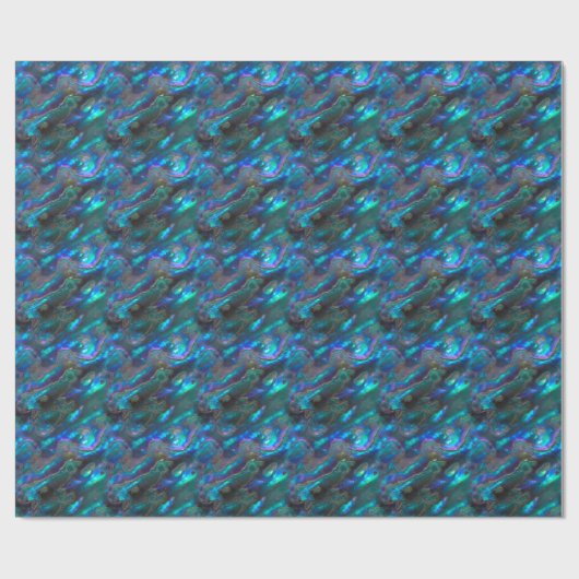 Moeder van Pearl Texture Blue Photo Pattern Cadeaupapier (Vlak)