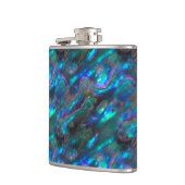 Moeder van Pearl Texture Blue Photo Pattern Heupfles (Links)