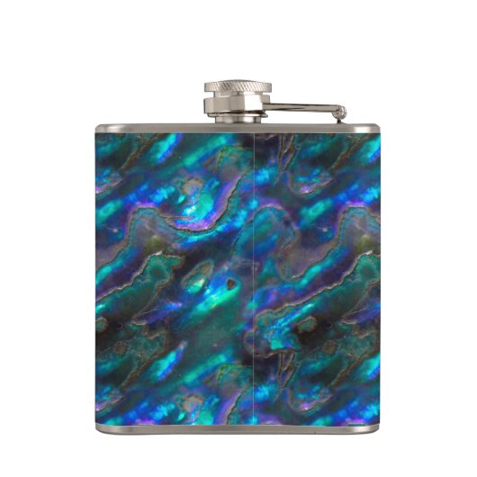 Moeder van Pearl Texture Blue Photo Pattern Heupfles (Achterkant)