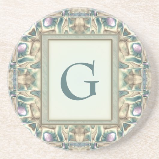 Moeder van Pearl Zandsteen Onderzetter (Voorkant)