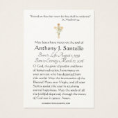 Moeder van Perpetual Help Funeral Prayer Heilige K Visitekaartje (Achterkant)