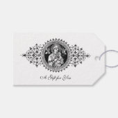 Moeder van Perpetual Help Zwart-wit elegant Cadeaulabel (Voorkant (Horizontaal))