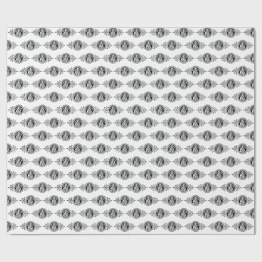 Moeder van Perpetual Help Zwart-wit elegant Cadeaupapier (Vlak)