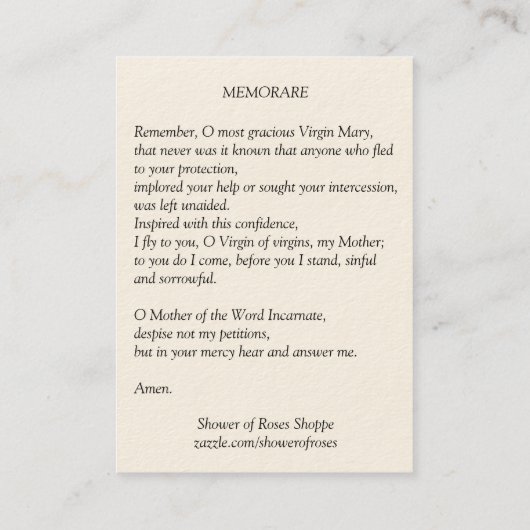 Moeder van persoonlijke hulp Baby Jezus Heilige Ka Visitekaartje (Achterkant)