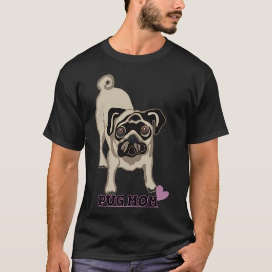 Moeder van Pugs Parodie T Shirt (Voorkant)