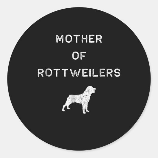 Moeder van rottweilers ronde sticker (Voorkant)