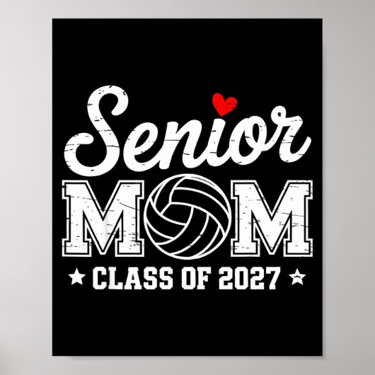 Moeder van senior volleybal klas van 2027 afstuder poster (Voorkant)