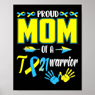 Moeder van T21 Warrior Down Syndroom Bewustzijn Fa Poster