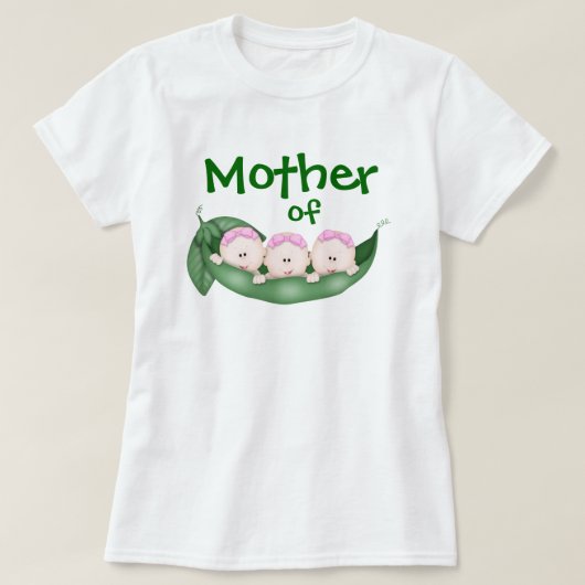 Moeder van Triplet Girls T-shirt (Design voorkant)