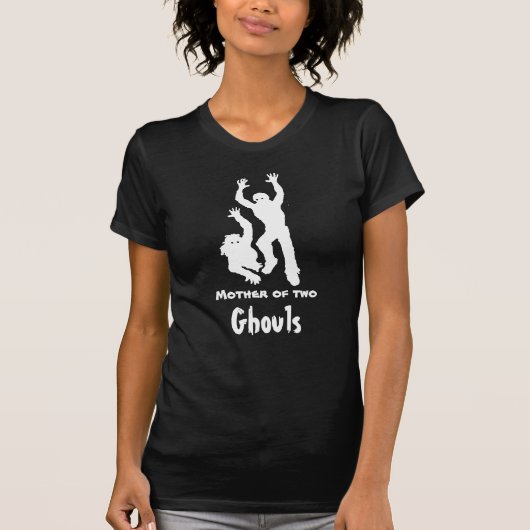 Moeder van Twee Geesten Grappige Moeder Halloween T-shirt (Voorkant)