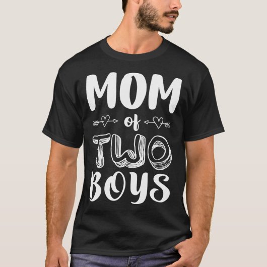 Moeder van twee jongens tweeling mam vrouwen t-shirt (Voorkant)
