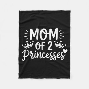 Moeder van twee prinsessen dochters tweeling mama fleece deken