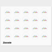 Moeder van tweeling blokken ronde sticker (Vel)