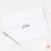 Moeder van tweeling blokken ronde sticker (Envelop)