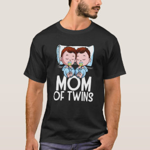 Moeder van tweeling jongens zwangerschapsaankondig t-shirt