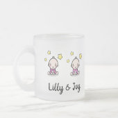 Moeder van tweeling Mok, nieuwe mam cadeau, 2 meis Matglas Koffiemok (Links)