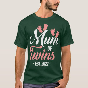 Moeder van tweelingen 2022 voor zwangerschapsaanko t-shirt
