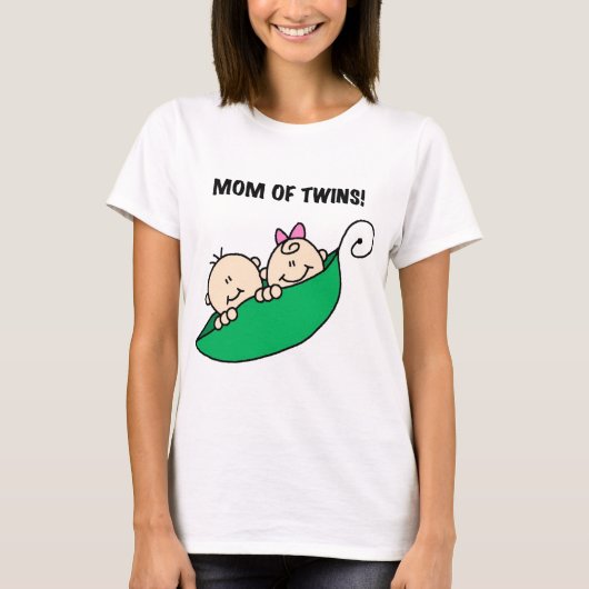 Moeder van Twins-erwten in een Pod Tshirts en gesc (Voorkant)