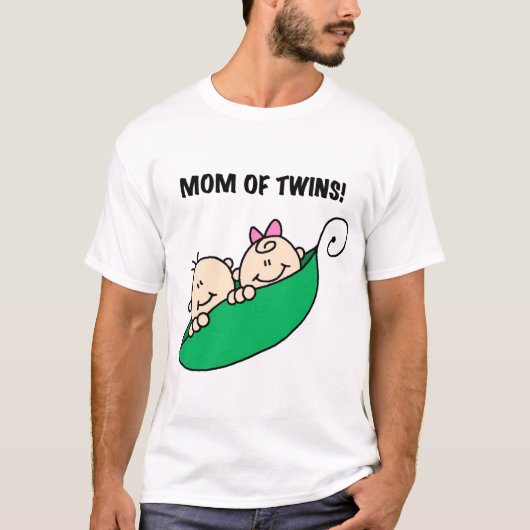 Moeder van Twins-erwten in een Pod Tshirts en gesc (Voorkant)