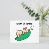 Moeder van Twins-erwten in een Pod Tshirts en gesc Briefkaart (Staand voorkant)