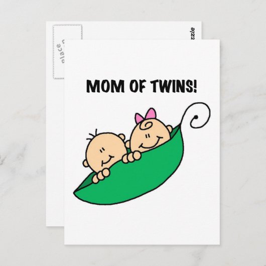 Moeder van Twins-erwten in een Pod Tshirts en gesc Briefkaart (Voorkant / Achterkant)