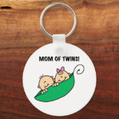 Moeder van Twins-erwten in een Pod Tshirts en gesc Sleutelhanger (Voorkant)