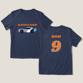 Moeder van verjaardagsjongen raceauto team Tri-Blend shirt