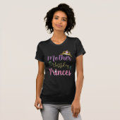Moeder van verjaardagsprinses Tiara Aangepaste Kle T-shirt (Voorkant volledig)