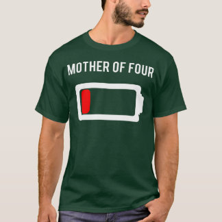 Moeder van Vier Low Battery Mama meisje T-shirt