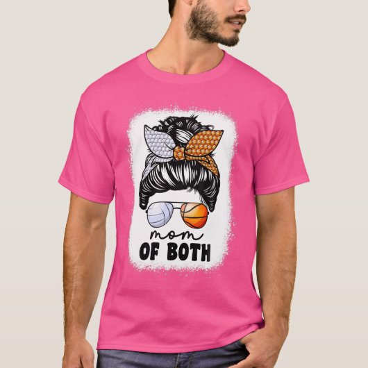 Moeder van zowel volleybal en basketbal mam voor m t-shirt (Voorkant)