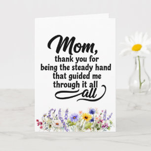 Moeder vaste hand leidde me aquarel wilde bloem kaart