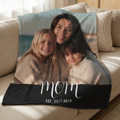 Moeder Vaste Moderne Script Foto Fleece Deken