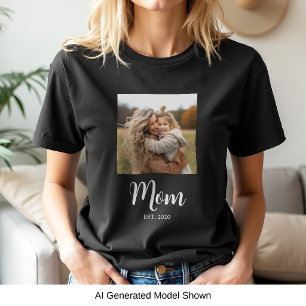Moeder Vastgestelde Script Tekst Foto T-shirt