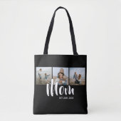 Moeder Vastgestelde Script Zwart 3 Foto Tote Bag (Voorkant)