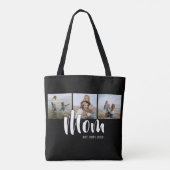Moeder Vastgestelde Script Zwart 3 Foto Tote Bag (Achterkant)