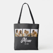Moeder Vastgestelde Script Zwart 3 Foto Tote Bag (Achterkant)