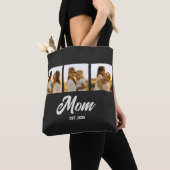 Moeder Vastgestelde Script Zwart 3 Foto Tote Bag (Dichtbij)
