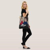 Moeder Vastgestelde Script Zwarte Foto Tote Bag (Op model)