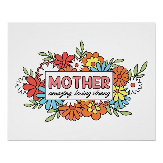 Moeder Verbazingwekkend, Liefdevol, Sterk Perfect Poster (Voorkant)