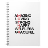 MOEDER - Verbazingwekkend liefhebbend sterke Happy Notitieboek (Voorkant)