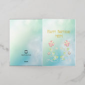 Moeder Verjaardag, Bloemen, Mooi, Liefde, Modern Folie Wenskaart (Buiten Laag)