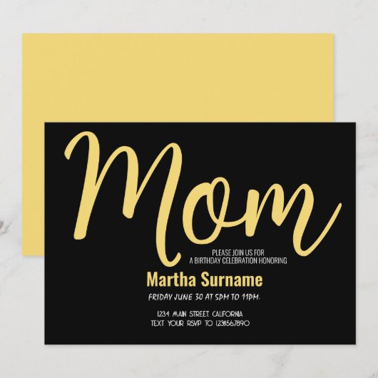 Moeder Verjaardag Eenvoudige Moederdag Party Kaart (Voorkant / Achterkant)