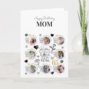 Moeder Verjaardag Foto Collage Aandenken Typografi Kaart